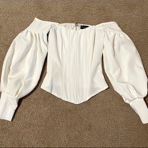 White Satin Corset Top Extra Small